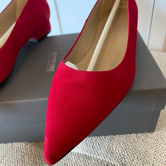 NWB Madeleine Red Suede Heels Size 9 1/2 - Picture 3 of 10